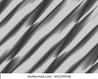 vector Illustration graphic background,abstract white gray geometric texture,grey gradient bright shiny reflect elegance curly stripe warp surface simple plastic 3d steel,stainless,zinc,foil realistic