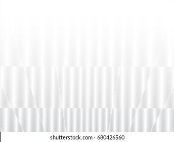 vector Illustration and graphic background,abstract white and gray color geometric texture,clean soft gray gradient curly shiny geometric overlap of metal or fabric or plastic or ribbon perspective
