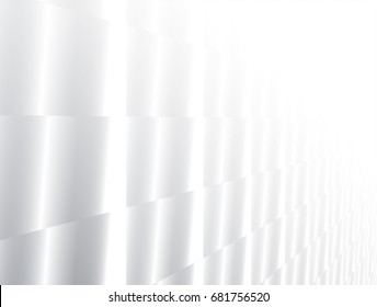 vector Illustration and graphic background,abstract white and gray color geometric texture, clean soft gray color gradient curly and convex bright shiny of overlap tile infinity perspective floor