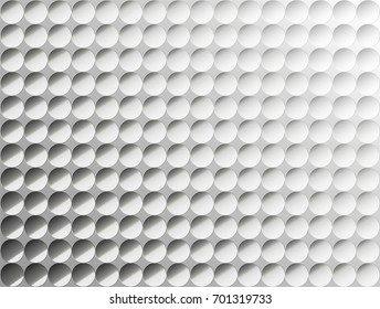 vector Illustration and graphic background,abstract white and gray geometric texture,gray gradient continuity circle shapes and luxury shiny metal silver deep and cavity same golf 3d or 2d surface