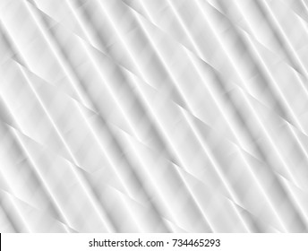 vector Illustration and graphic background,abstract white and gray geometric texture,clean soft gray gradient shiny incline line tracery curly and groove surface of new plastic or metal or ribbon