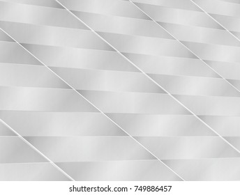 vector Illustration graphic background,abstract white and grey geometric texture,grey gradient and cross line oblique shiny smooth curly convex surface overlap metal,plastic,fabric,aluminum background