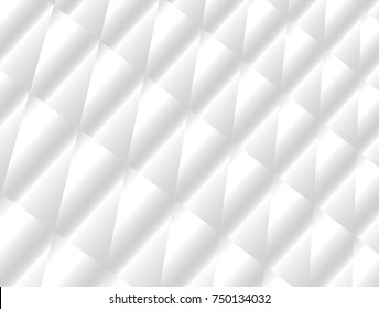 vector Illustration graphic background,abstract white and grey geometric texture,clean soft grey gradient bright groove shiny glow convex surface metal,zinc,plastic 3d tile and ornate wall perspective