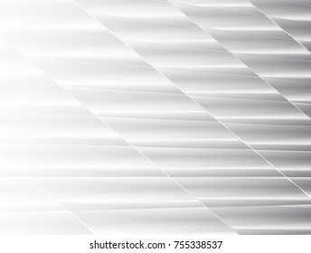 vector Illustration graphic background,abstract white and grey geometric texture,clean soft grey gradient bright curly convex shiny reflection surface metal 3d cloth origami overlap new ribbon,plastic