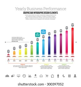 Vector illustration of graphic bar infographic design elements.