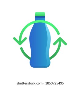 Vector illustration graphic of blue plastic bottle with green cap on white background
