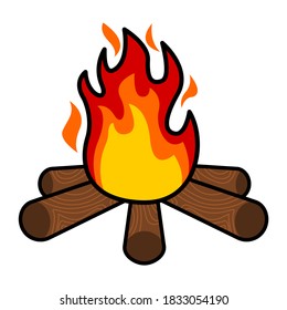 Vector Illustration Graphic Of Bon Fire. Camping Icon Isolated On White Background