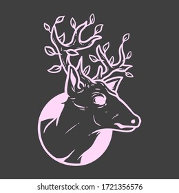 vector illustration graphic cartoon of deer doodle hand drawn