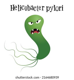 Vector Illustration Graphic of Cartoon Helicobacter Pylori