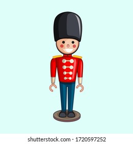 vector illustration graphic cartoon icon of britain english soldier toy smile happy