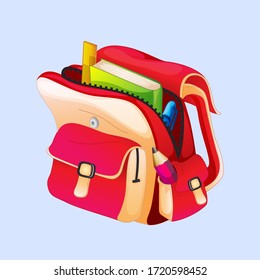 vector illustration graphic cartoon icon of bagpack cartoon for  student go to school