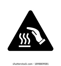 Vector and illustration graphic Caution do not touch hot surface symbol,Yellow triangle Warning Dangerous icon