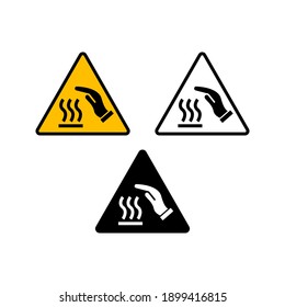 Vector and illustration graphic Caution do not touch hot surface symbol,Yellow triangle Warning Dangerous icon