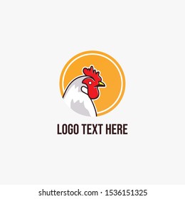 Vector illustration graphic of chicken logo roaster color red and yellow fit for your brand logo,shop logo.