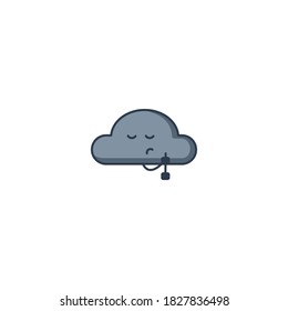 Vector illustration graphic of cloudy weather sticker. Good for icon, logo, apps sticker, web design