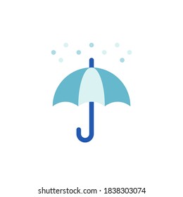 Vector illustration graphic concept of snowfall and umbrella. Winter icon in flat style