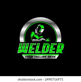 vector illustration graphic of custom fabrication work welding company logo design template