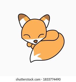 vector illustration graphic cute kawaii fox cartoon style flat design, used for logos, icons and others