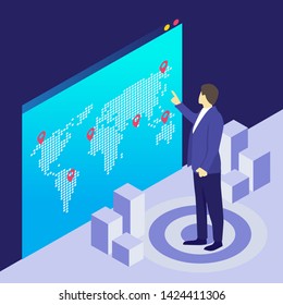vector illustration, graphic design, analysis of statistical data in a computer, work with data. competently planned startup. market research and information