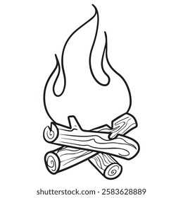 vector illustration graphic design bonfire,art,tattoo sketch,use in print,hand draw