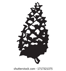 ilustración vectorial de conos de diseño gráfico, dibujo artístico, logotipo, icono negro, uso en impresión, dibujo a mano, emblema, árbol