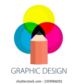 Vector illustration of graphic design & creative concept with "graphic design" creative abstract design concept. art icon.