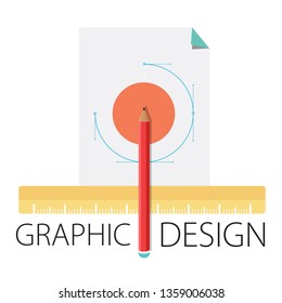 Vector illustration of graphic design & creative concept with "graphic design" creative abstract design concept. art icon.