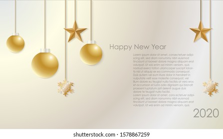 vector illustration graphic design decorated paper, happy new year 2020 lorem ipsum  for cover design,background.