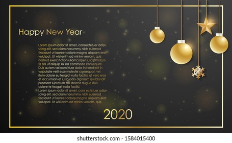 vector illustration graphic design decorated paper, happy new year 2020 lorem ipsum  for cover design,background.