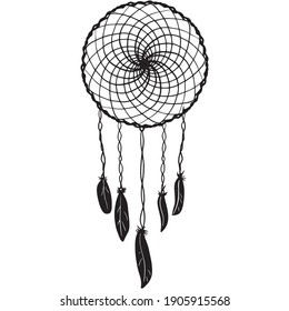 Vector Illustration Graphic Design Dreamcatcher, Icon, Art Tattoo Sketch, Hand Draw, Use In Print