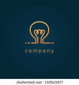 Vector illustration, Graphic Design Editable Design. Inspiration, creative, innovation, energy, electric web icon. Idea minimalistic vector logo. Vector line art lamp Template. 