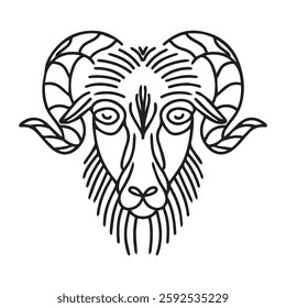 vector illustration graphic design goat ,art,tattoo sketch,use in print