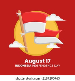 Vector illustration of graphic design with Indonesian independence day background | 77th independence day celebration