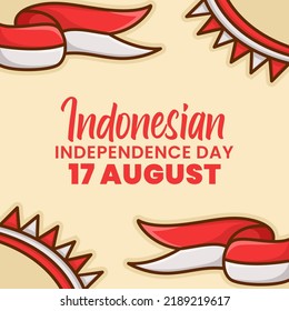 Vector illustration of graphic design with Indonesian independence day background | 77th independence day celebration