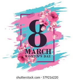 vector illustration. graphic design for the international women's day celebration March 8. Icons for registration of booklets, posters, gift cards, discounts and sales.