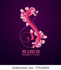 vector illustration. graphic design for the international women's day celebration March 8. Icons for registration of booklets, posters, gift cards, discounts and sales.