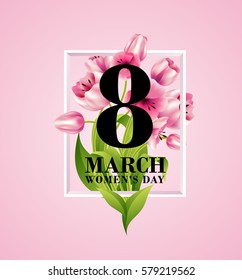 vector illustration. graphic design for the international women's day celebration March 8. Icons for registration of booklets, posters, gift cards, discounts and sales