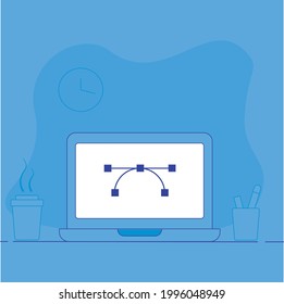 Vector illustration  
graphic design laptop. icon laptop