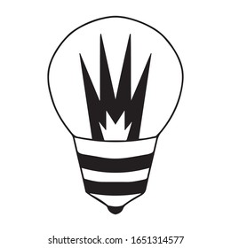 vector illustration of graphic design light bulb, art, logo for idea,creative