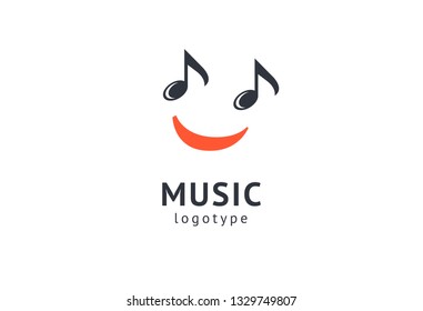 Vector illustration, Graphic Design Note web logotype. Abstract music logo icon vector design. Sound recording studio, night party. School of Music, disco, vocal course, composer, singer vector logo