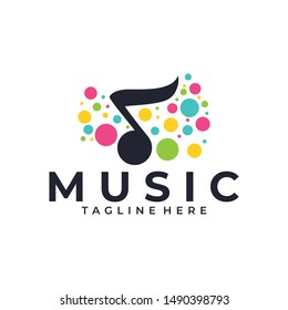 Vector illustration, Graphic Design Note web logotype. Abstract music logo icon vector design. Sound recording studio, night party. School of Music, disco, vocal course, composer, singer vector logo.