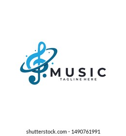 Vector illustration, Graphic Design Note web logotype. Abstract music logo icon vector design. Sound recording studio, night party. School of Music, disco, vocal course, composer, singer vector logo.