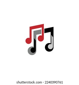 Vector illustration, Graphic Design Note web logotype. Abstract music logo icon vector design. Sound recording studio, night party. School of Music, disco, vocal course, composer, singer vector logo