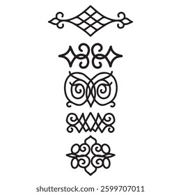 Vector Illustration Graphic Design Patterns, Print Usage, Art Tattoo Sketch, Hand Drawn, Traditional Ethnic