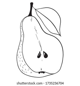 Grafikdesign Birnen, frische Früchte, Kunst-Tätowierungsskizze, Vitamine, Bio, Druck, Handzeichnung