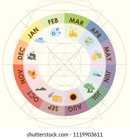 2,808 Monthly Calendar Wheel Images, Stock Photos & Vectors | Shutterstock