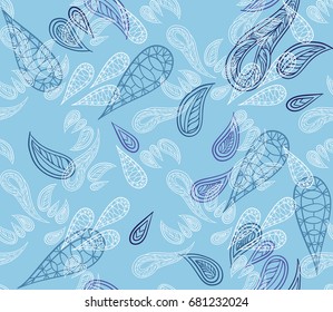 Vector illustration graphic design for printing on a fabric. Seamless paisley ornament