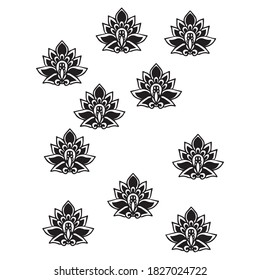 ilustración vectorial conjunto de patrones, decoración, dibujo de tatuajes de arte, cosecha de vintage, dibujo de mano, uso en impresión