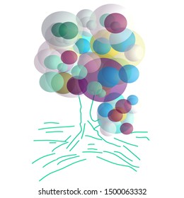 Vector illustration. Graphic design tree shape