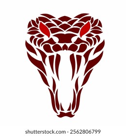 vector illustration graphic design tribal art abstract tattoo red snake head